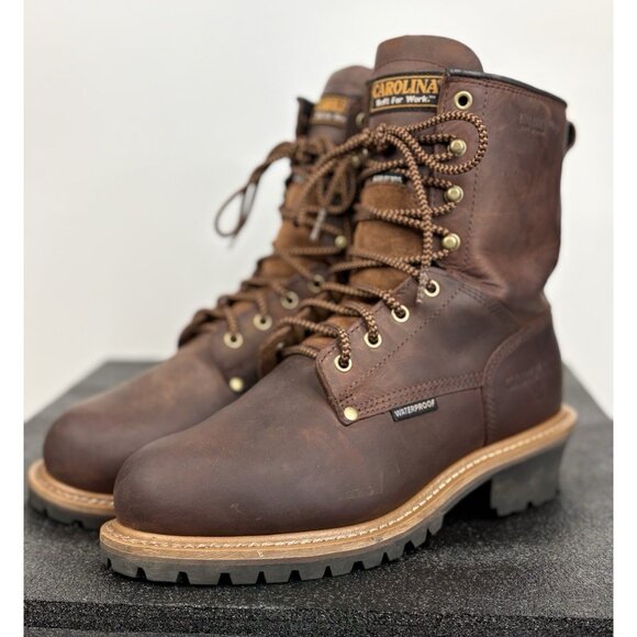 Carolina Steel Toe Leather Work Metguard Logger Boot Waterproof Mens 9.5D CA7821 - Picture 1 of 16